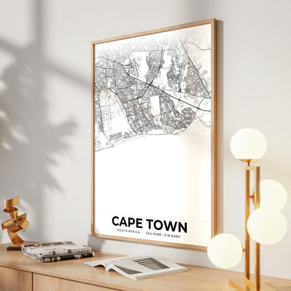 Cape Town Elegant Map Poster