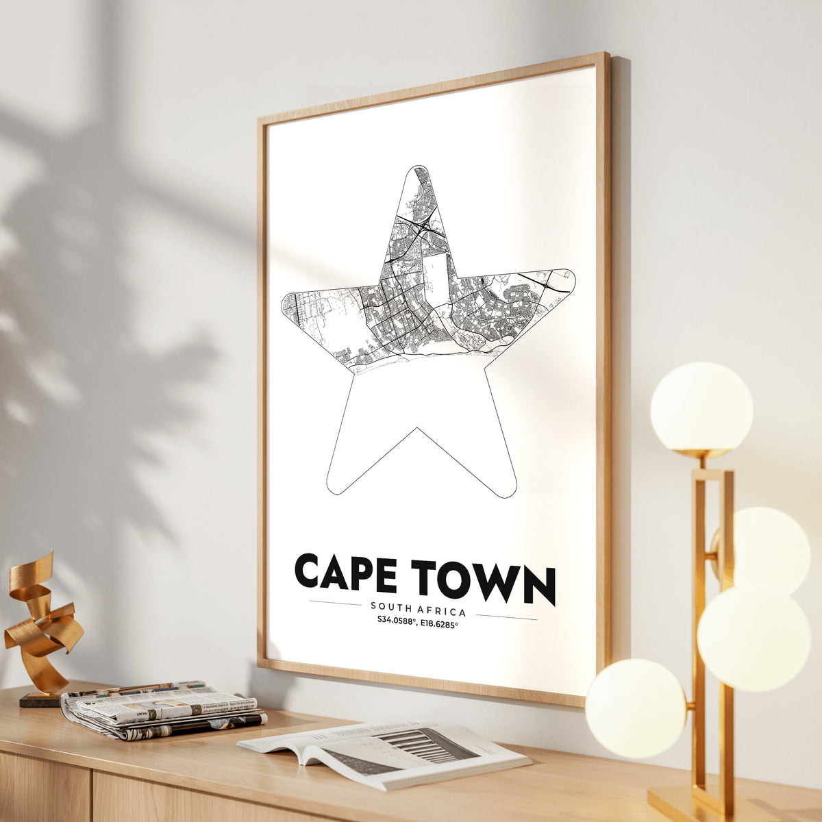 Cape Town Star Map Poster