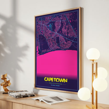 Cape Town Cyberpunk Map Poster