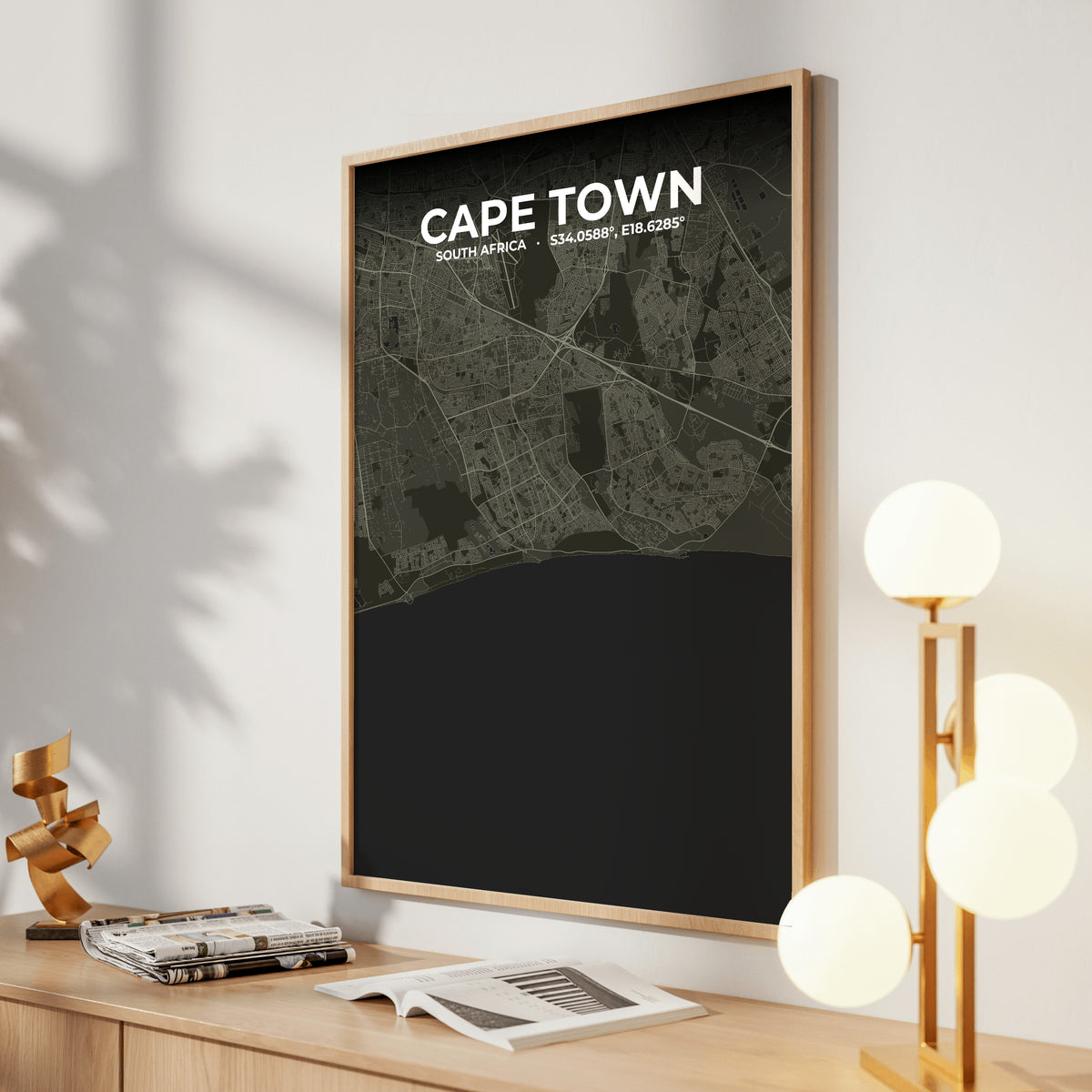 Cape Town Sable Map Poster