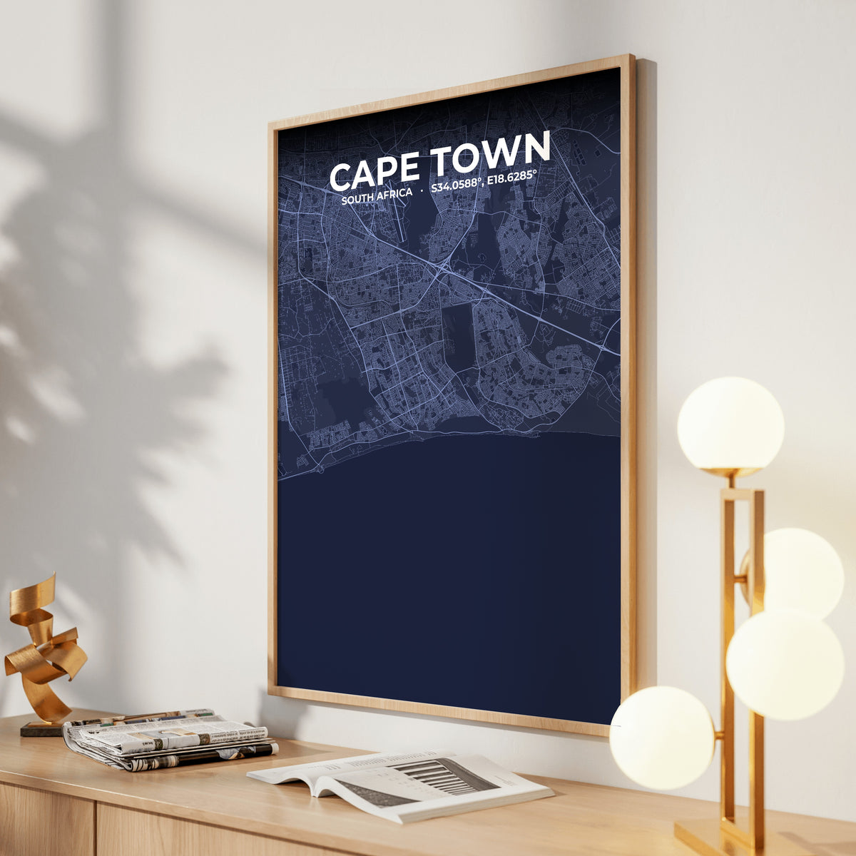 Cape Town Tide Map Poster