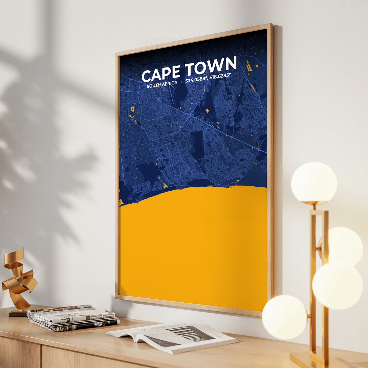 Cape Town Ink Map Poster