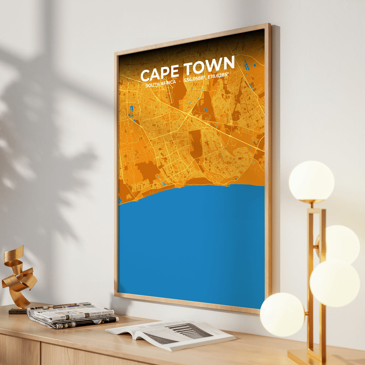 Cape Town Scorch Map Poster
