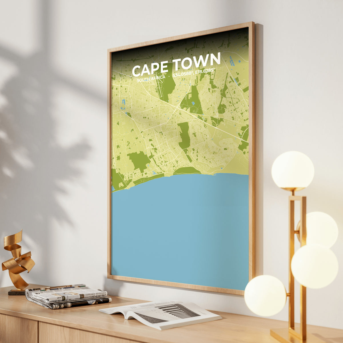 Cape Town Fern Map Poster