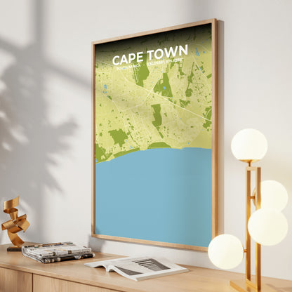 Cape Town Fern Map Poster