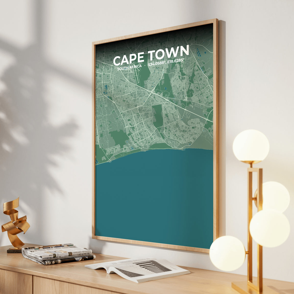 Cape Town Mist Map Poster