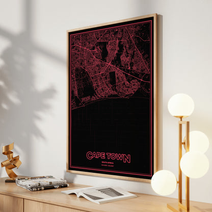 Cape Town Phosphor Map Poster - System Alert