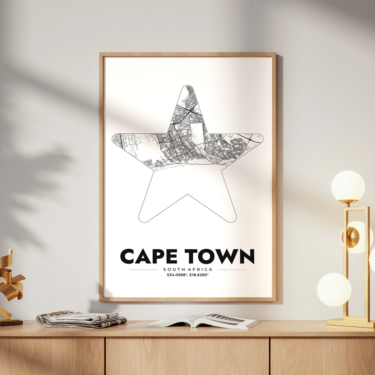 Cape Town Star Map Poster
