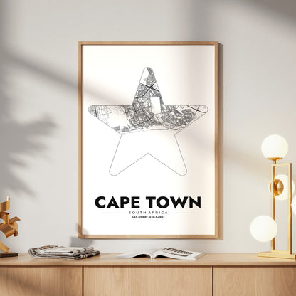 Cape Town Star Map Poster