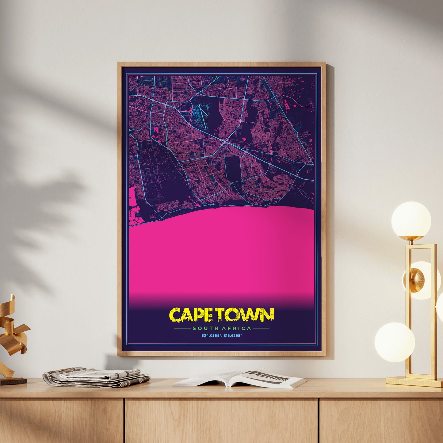 Cape Town Cyberpunk Map Poster