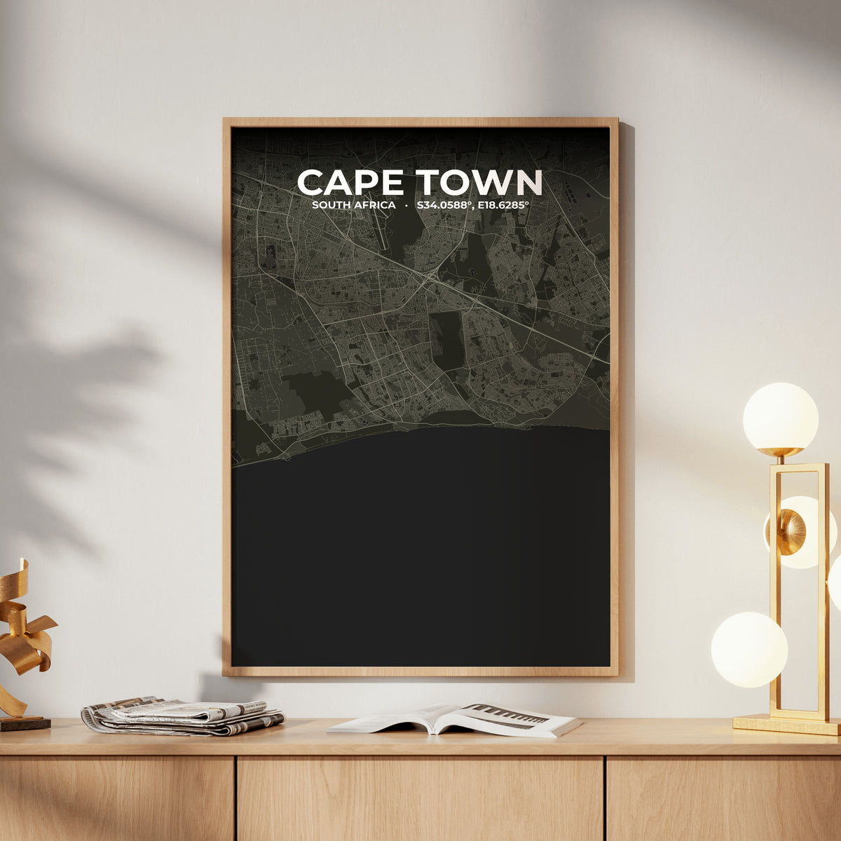 Cape Town Sable Map Poster
