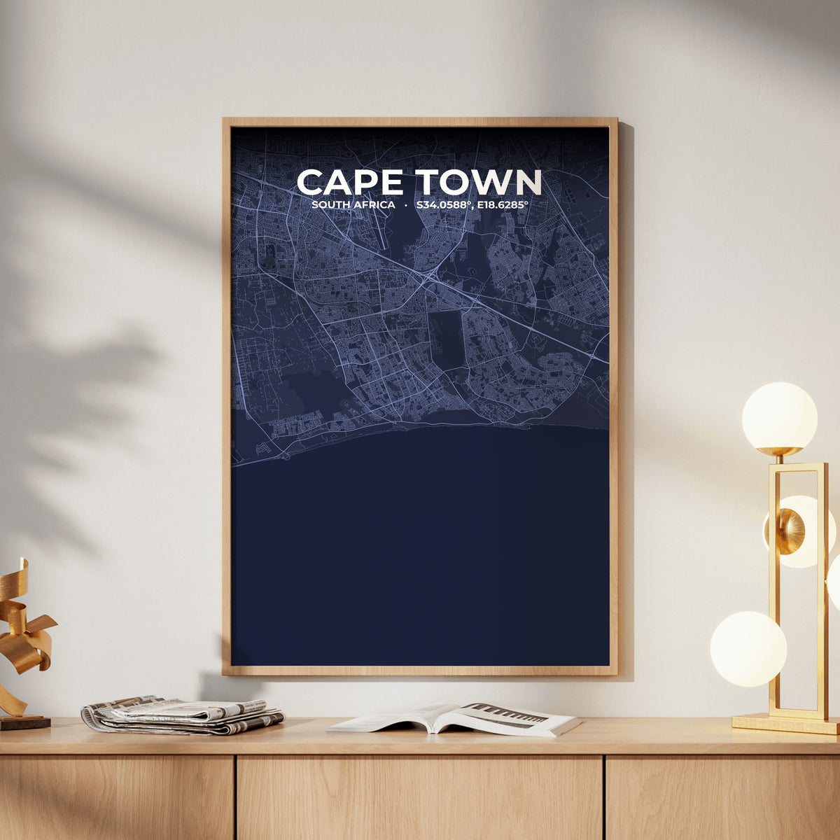 Cape Town Tide Map Poster