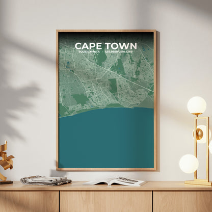 Cape Town Mist Map Poster