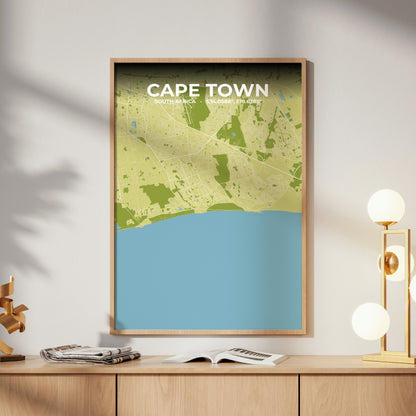 Cape Town Fern Map Poster