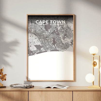 Cape Town Ash Map Poster