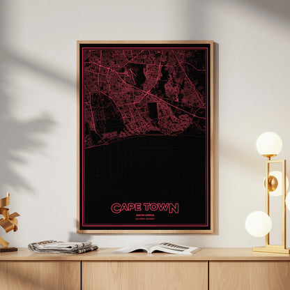 Cape Town Phosphor Map Poster - System Alert