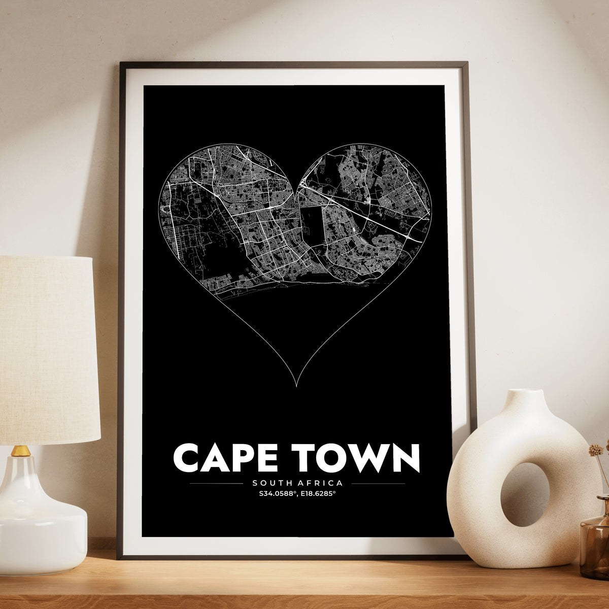 Cape Town Heart Map Poster