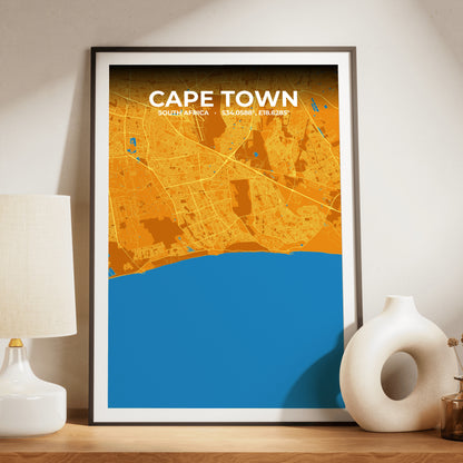 Cape Town Scorch Map Poster