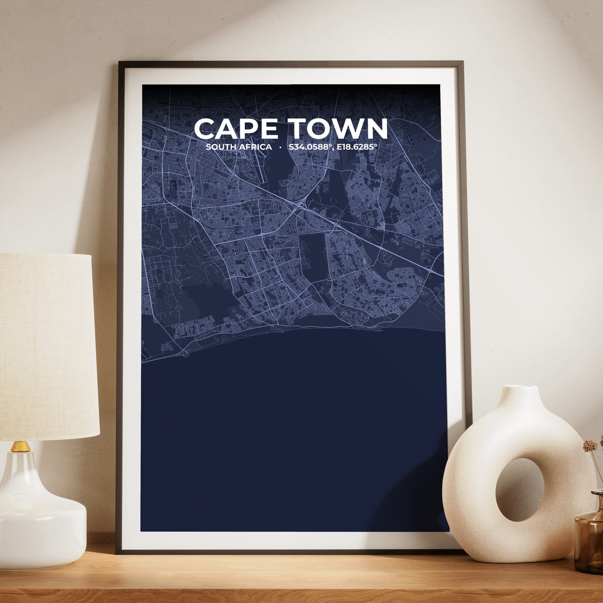 Cape Town Tide Map Poster