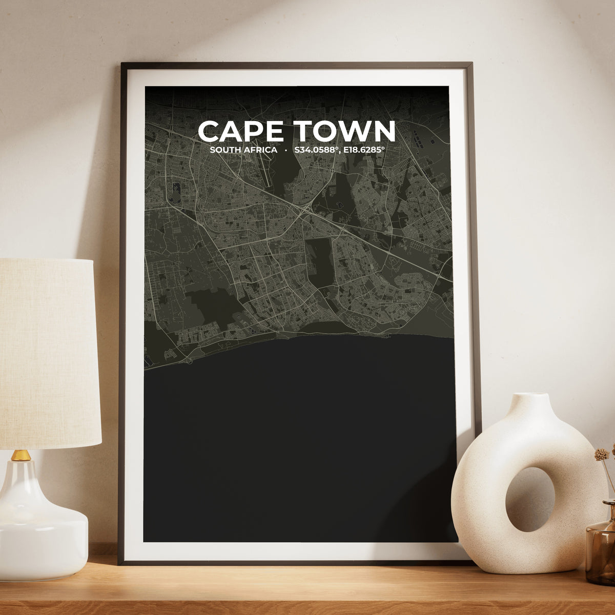Cape Town Sable Map Poster