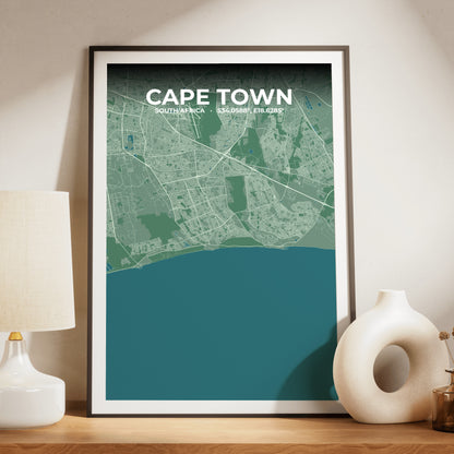 Cape Town Mist Map Poster