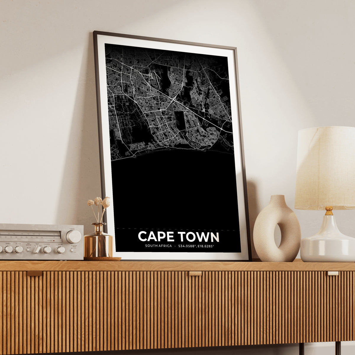Cape Town Elegant Map Poster