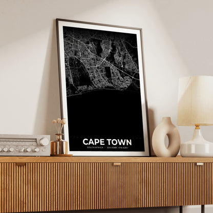 Cape Town Elegant Map Poster