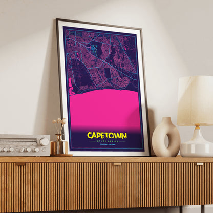Cape Town Cyberpunk Map Poster
