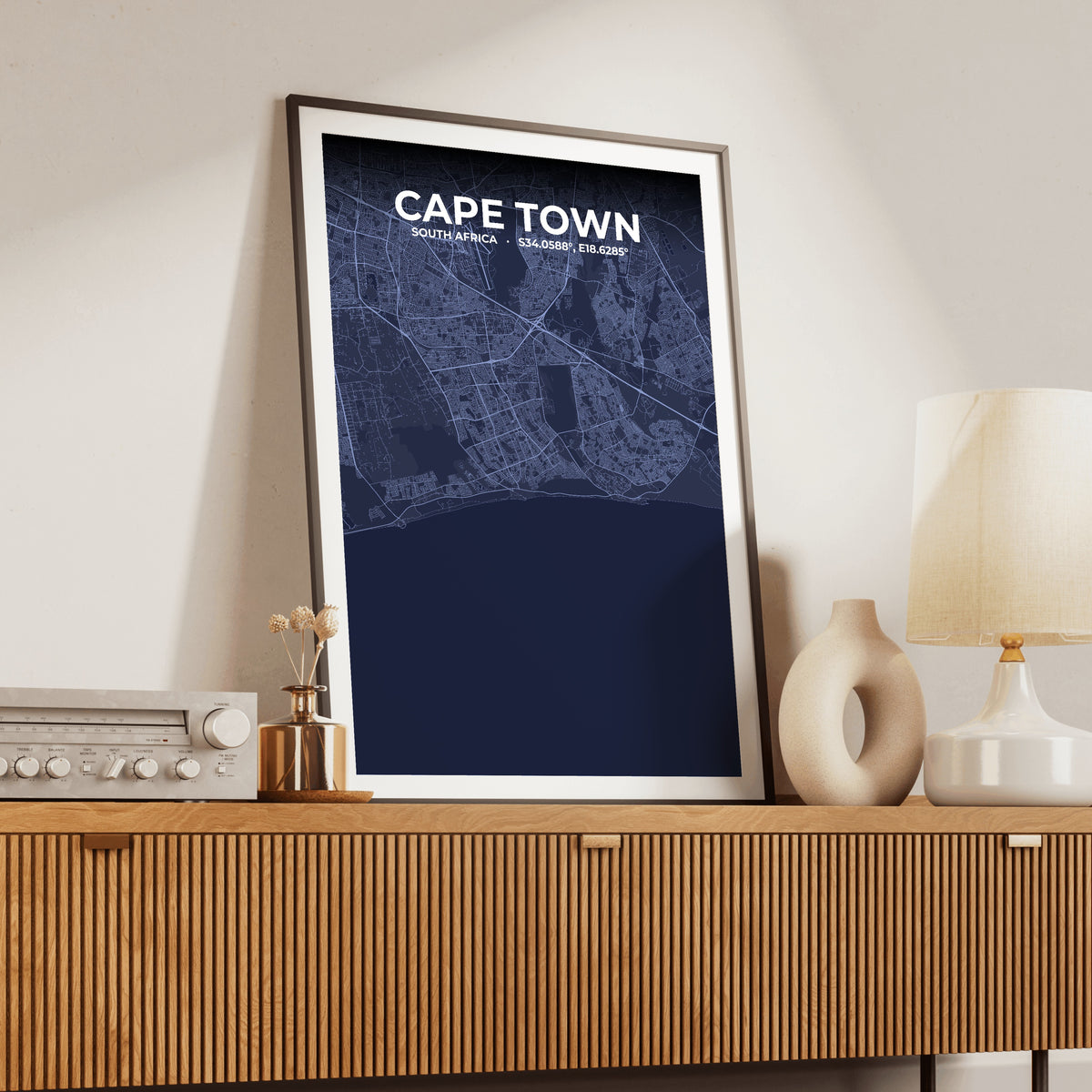 Cape Town Tide Map Poster