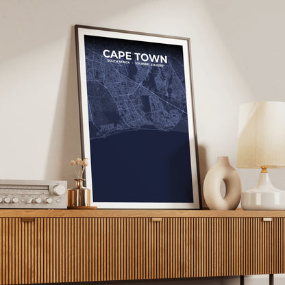 Cape Town Tide Map Poster