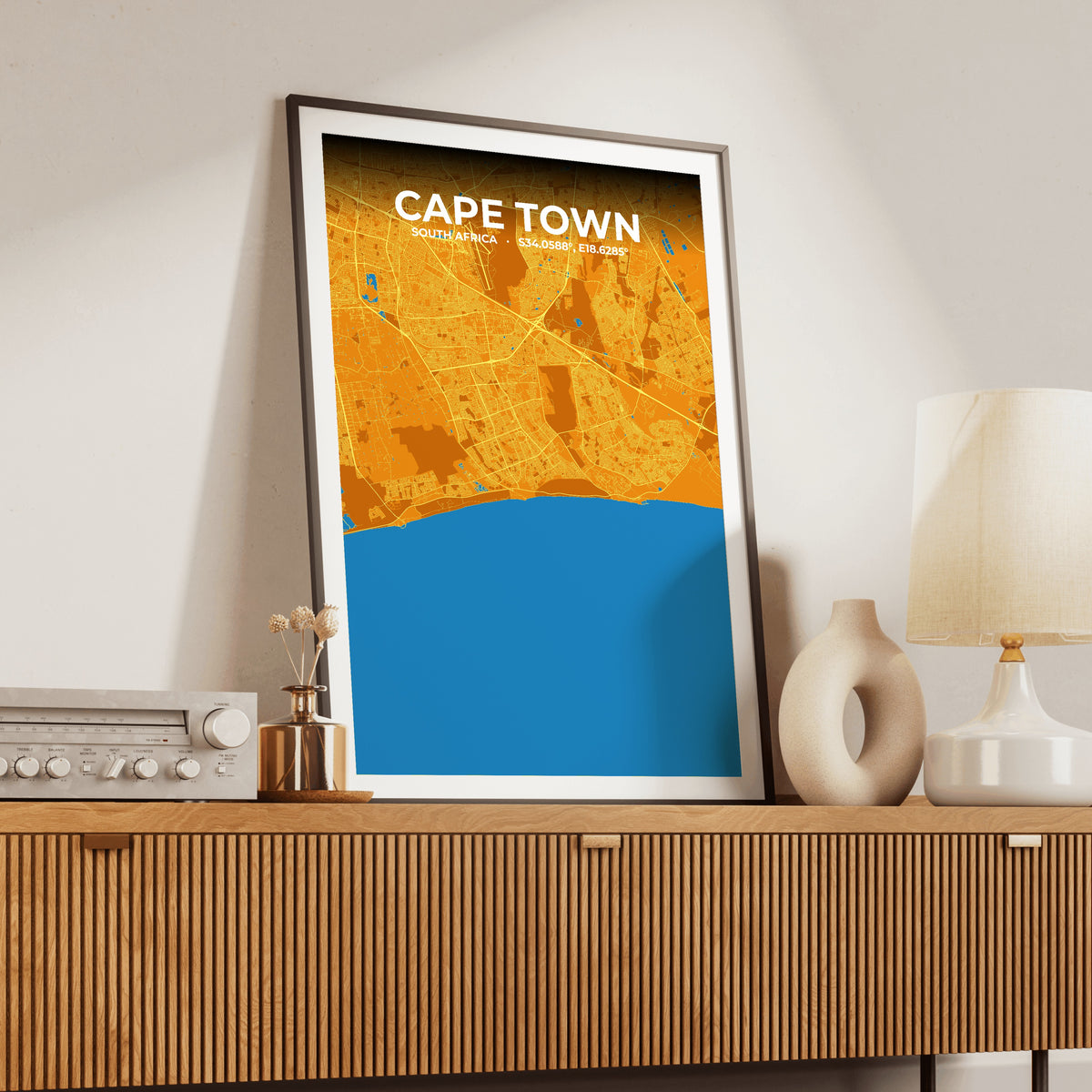 Cape Town Scorch Map Poster
