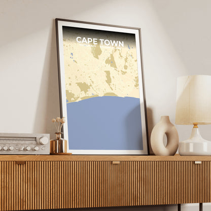 Cape Town Barn Map Poster