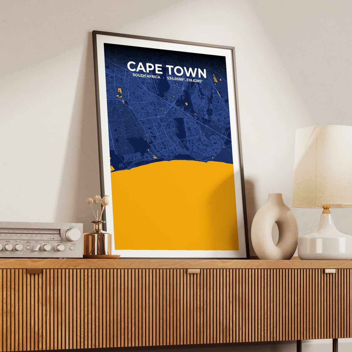 Cape Town Ink Map Poster