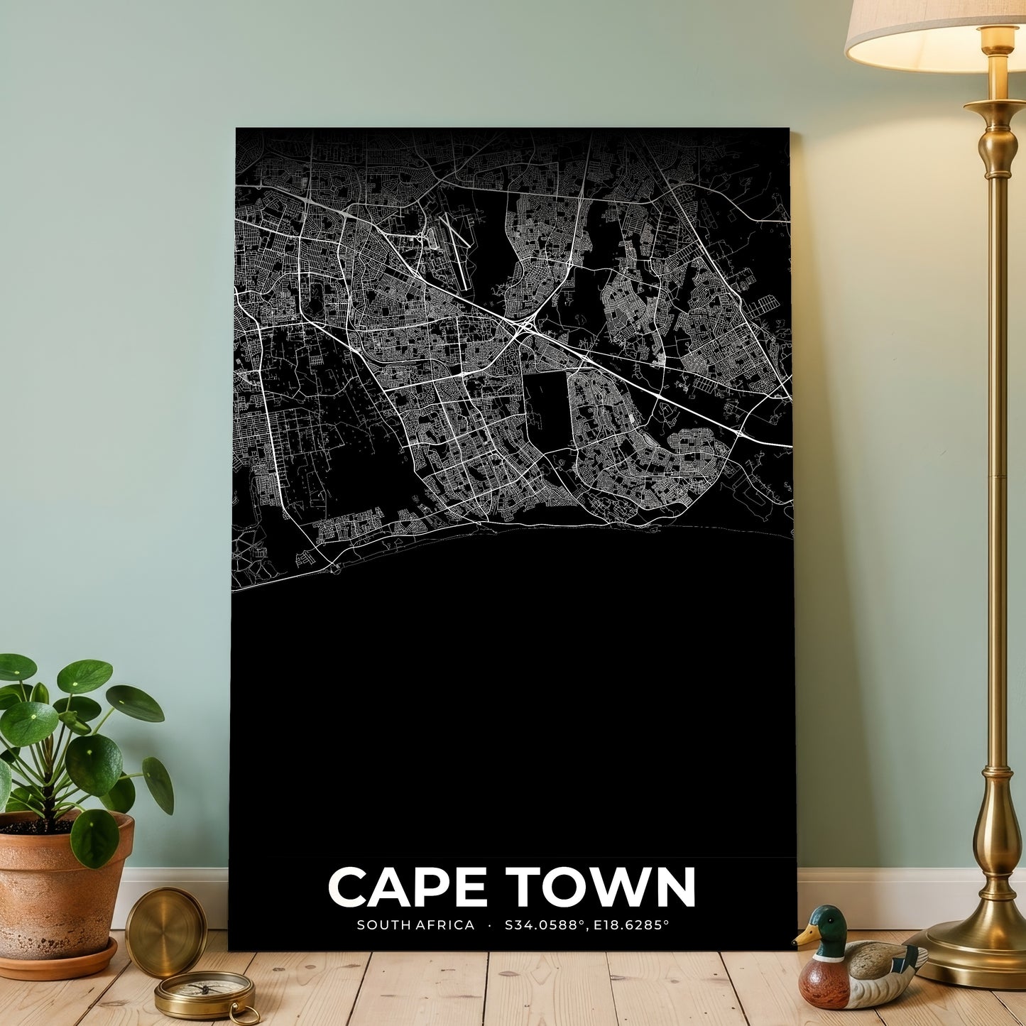 Cape Town Elegant Map Poster