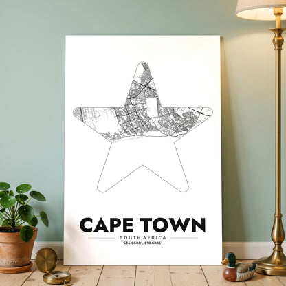 Cape Town Star Map Poster