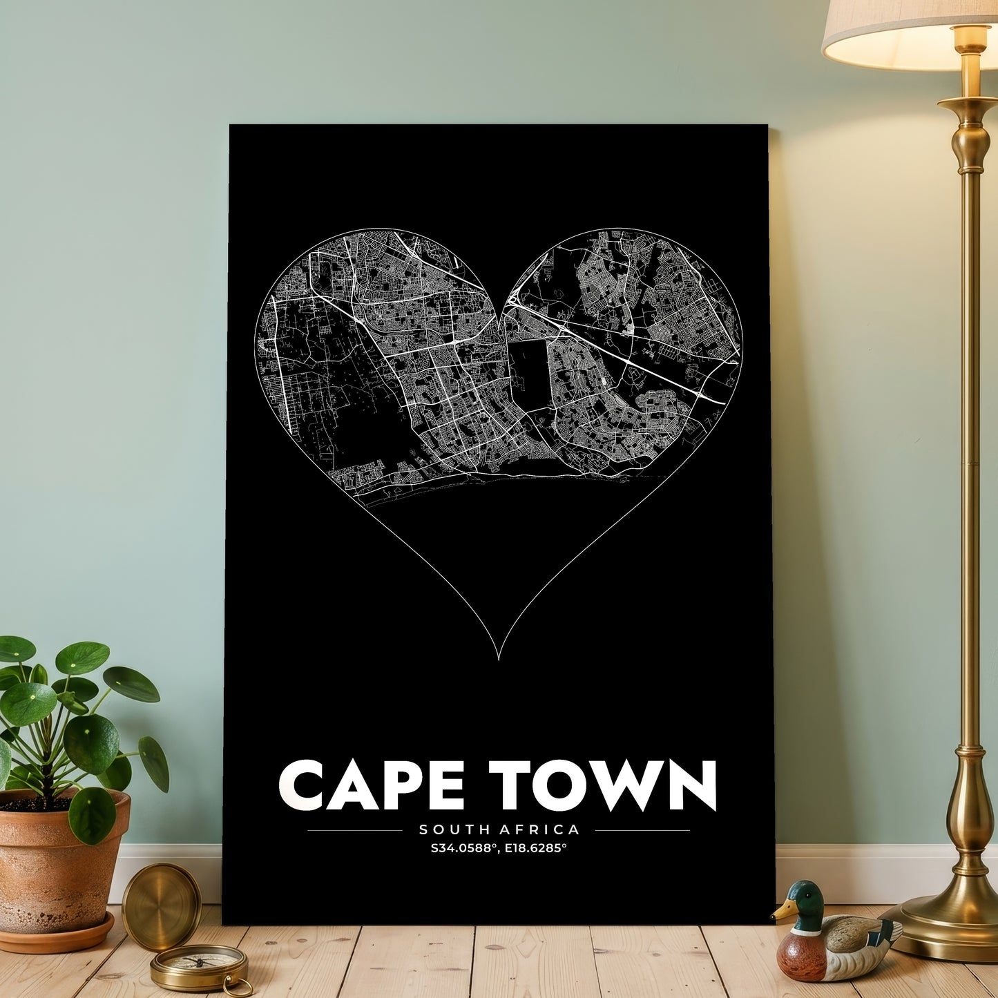 Cape Town Heart Map Poster