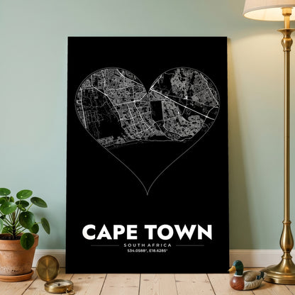 Cape Town Heart Map Poster
