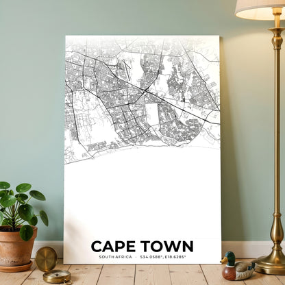 Cape Town Elegant Map Poster