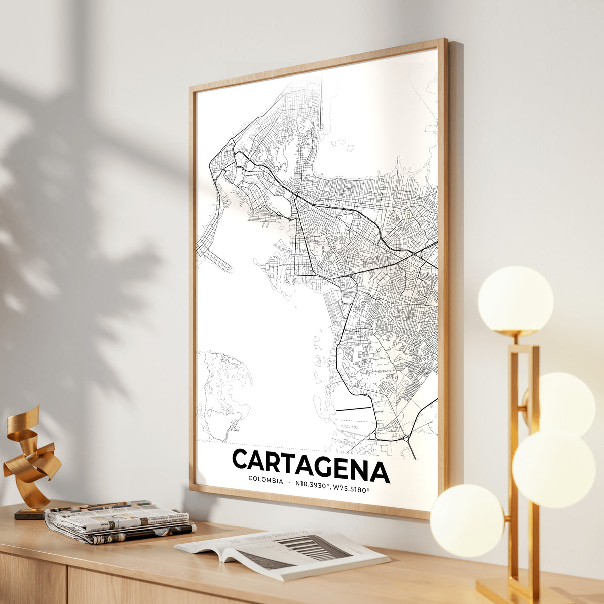 Cartagena Elegant Map Poster