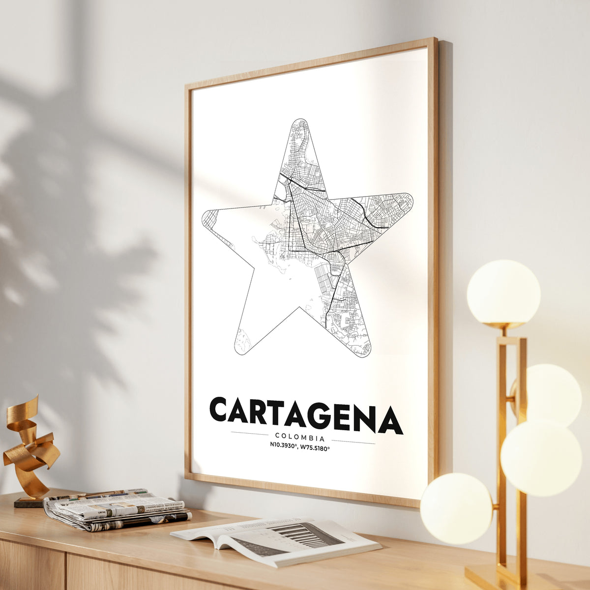 Cartagena Star Map Poster