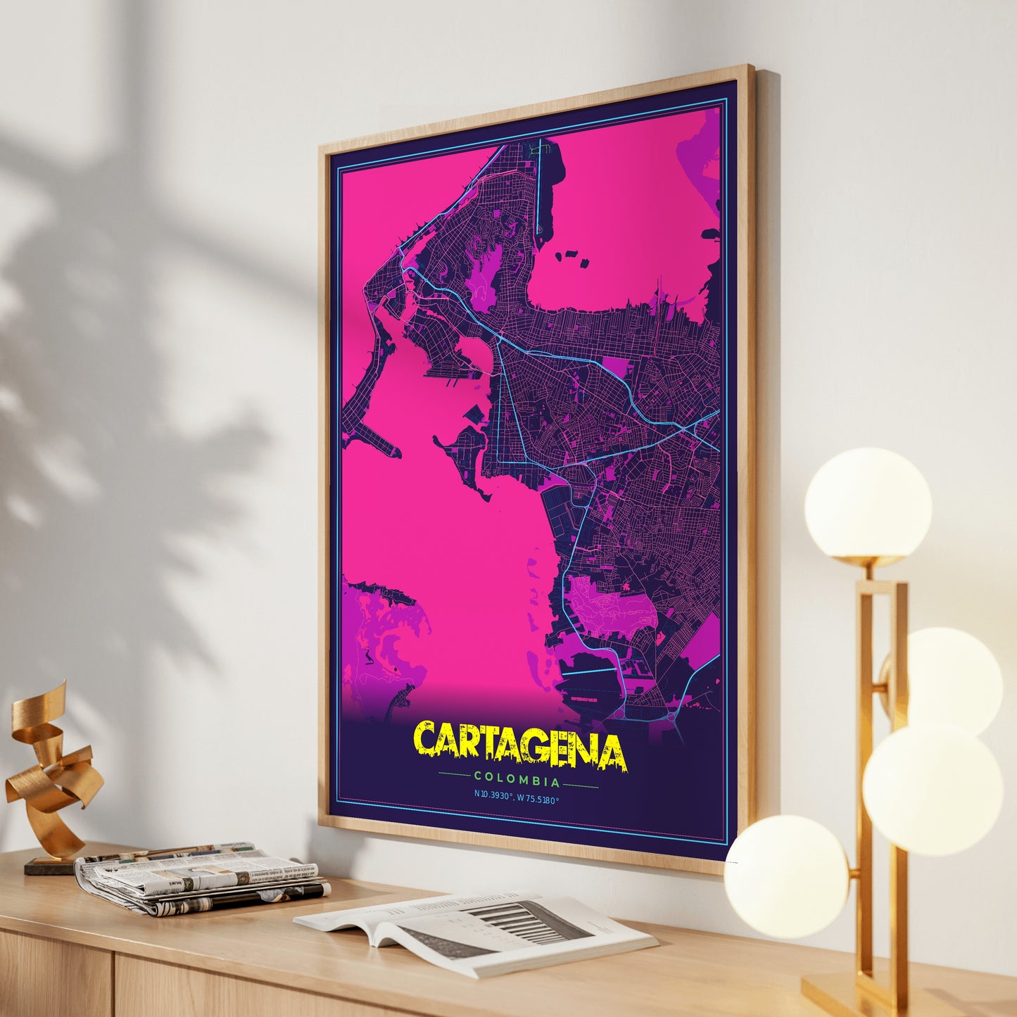 Cartagena Cyberpunk Map Poster