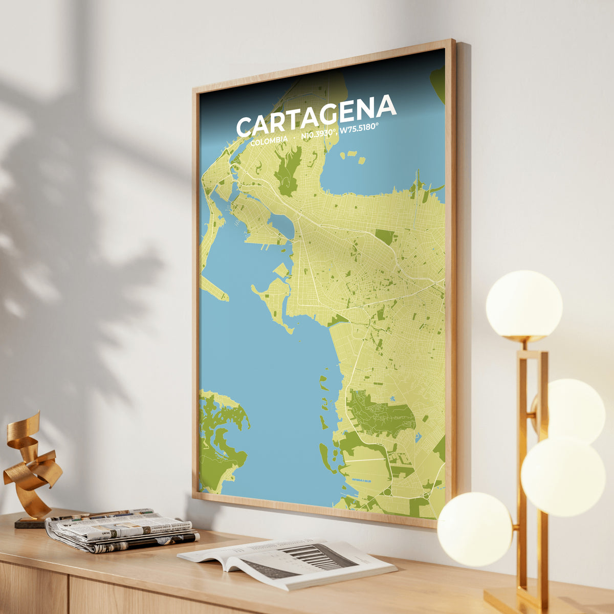Cartagena Fern Map Poster