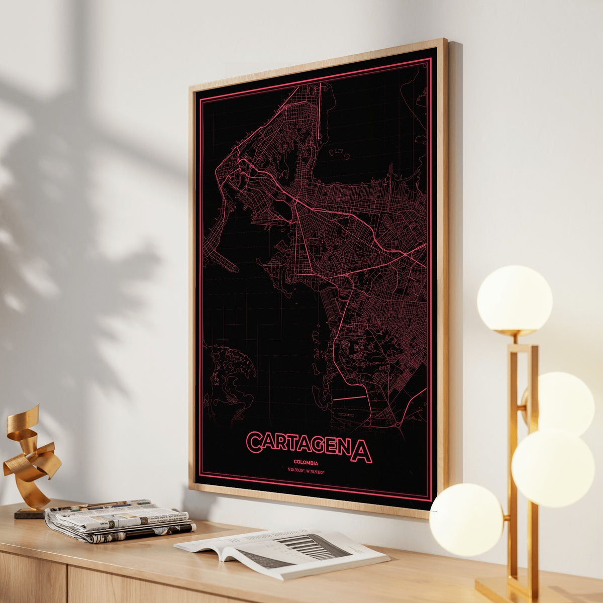 Cartagena Phosphor Map Poster - System Alert