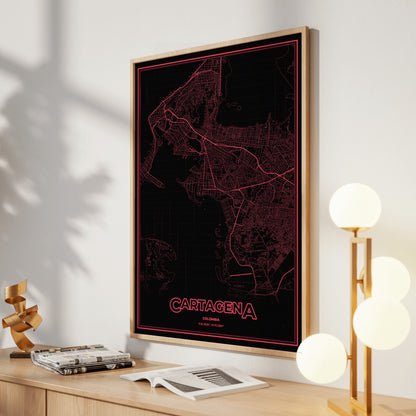 Cartagena Phosphor Map Poster - System Alert