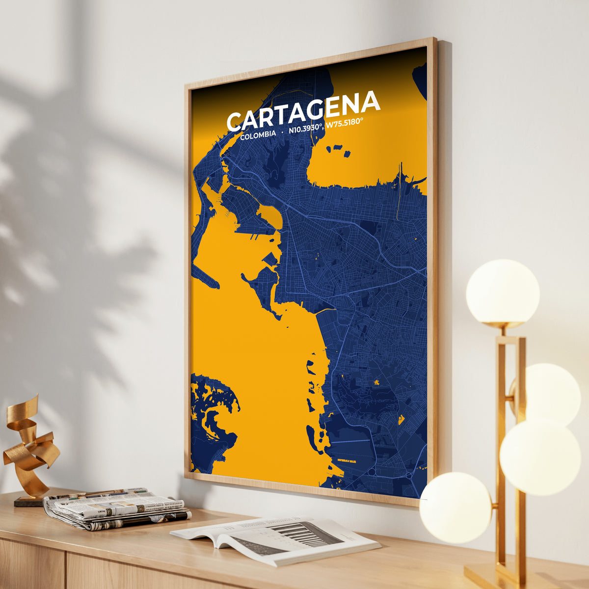 Cartagena Ink Map Poster