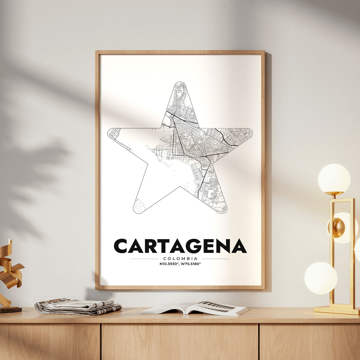 Cartagena Star Map Poster