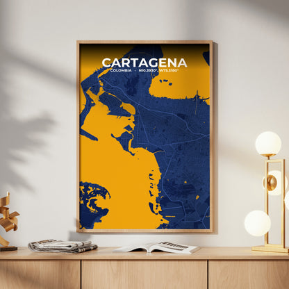 Cartagena Ink Map Poster