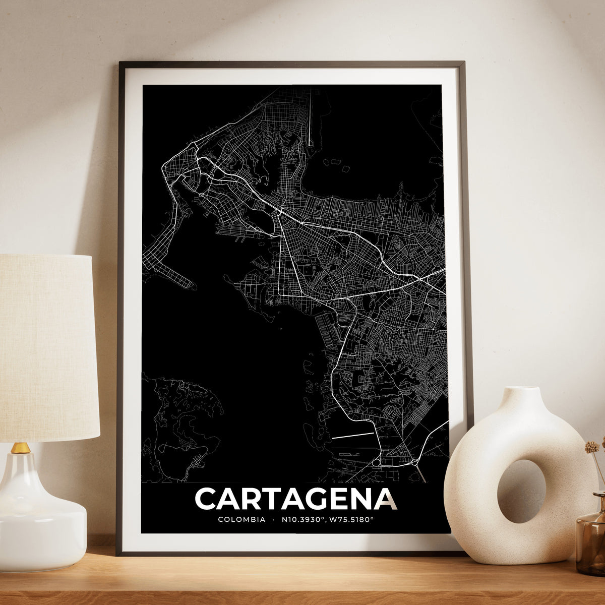 Cartagena Elegant Map Poster