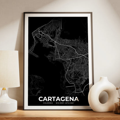 Cartagena Elegant Map Poster