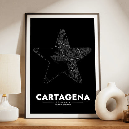 Cartagena Star Map Poster